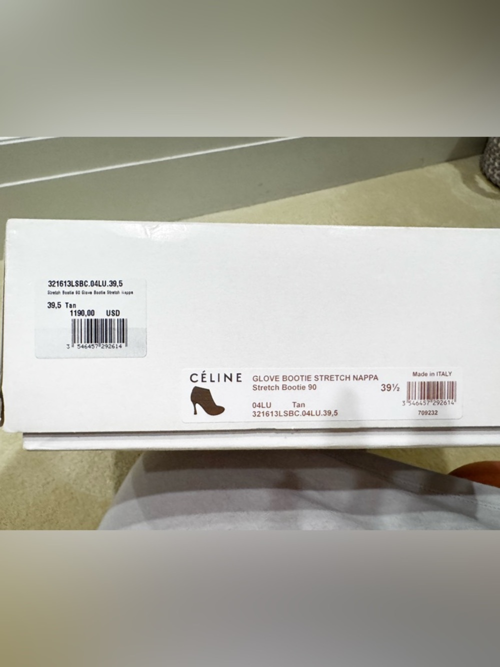 Celine Brown bootie  Leather stretch Napa glove Bootie 90 with box - Picture 8 of 9